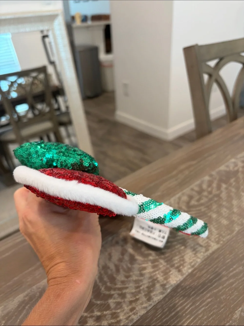 Disney Holiday Sequin Mouse Ear Headband with Green Bow and Red Ears